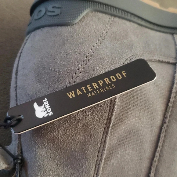 Sorel Women 9.5 Leather Waterproof Gray Ankle Slip-On Chelsea Booties New - Picture 2 of 6